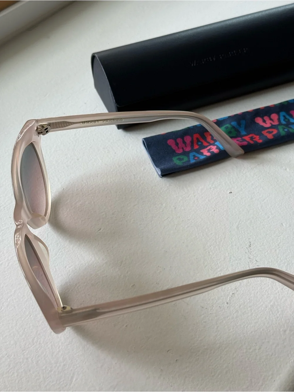 Warby Parker Matte Blush Round Sunglasses with Gradient Lenses